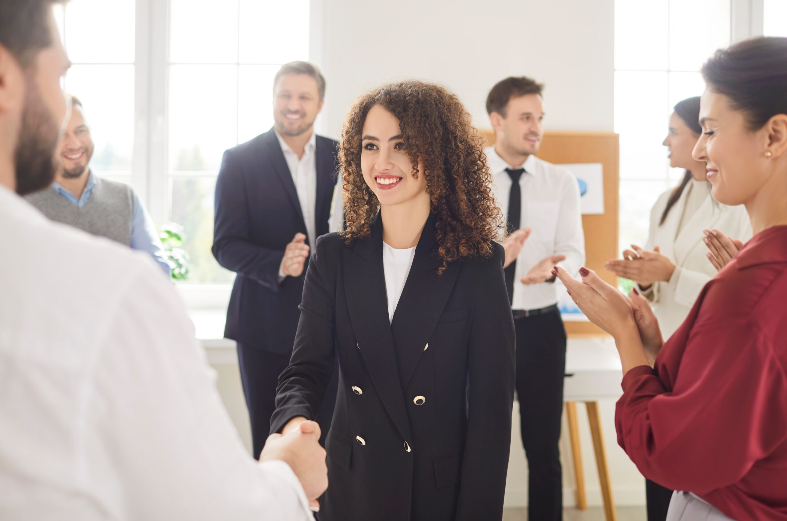 woman making first impression in sales 